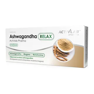 Ashwagandha RELAX z melatoniną i magnezem, opakowanie