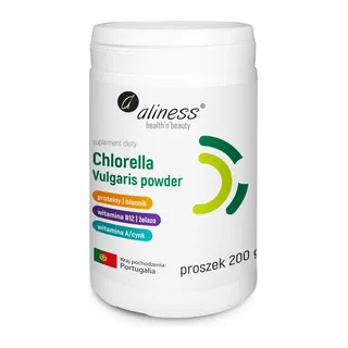 Chlorella Vulgaris powder 200 g, opakowanie