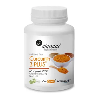 Curcumin 3 PLUS Curcuma longa 500 mg Piperin 1 mg, opakowanie