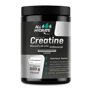 AllHydrate, Creatine (Creapure®) 600 g, 176 porcji, opakowanie