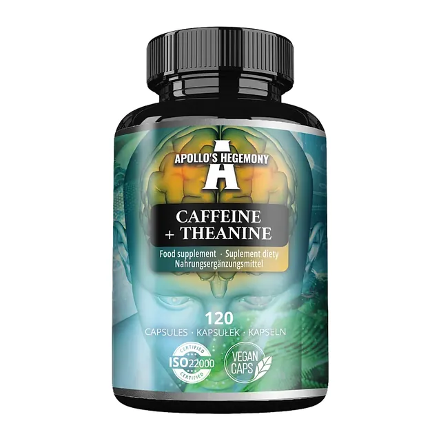 Caffeine + Theanine (kofeina, teanina) 120 kaps., opakowanie
