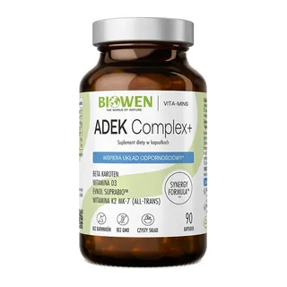 Witaminy ADEK Complex+ w kapsułkach Biowen, opakowanie