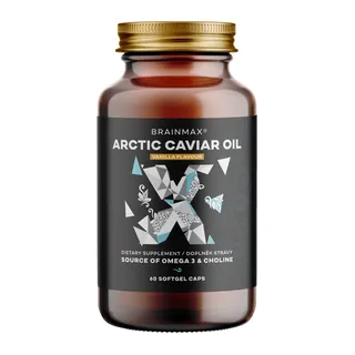 BrainMax Arctic Caviar Oil, 60 kapsułek softgel Premium źródło omega-3 z rybiej ikry o waniliowym smaku, 30 porcji, suplement diety, opakowanie