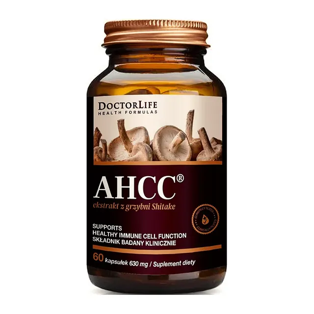 AHCC 630mg 60 kaps., opakowanie