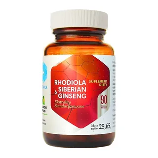 Rhodiola & Siberian Ginseng 90 kaps., opakowanie