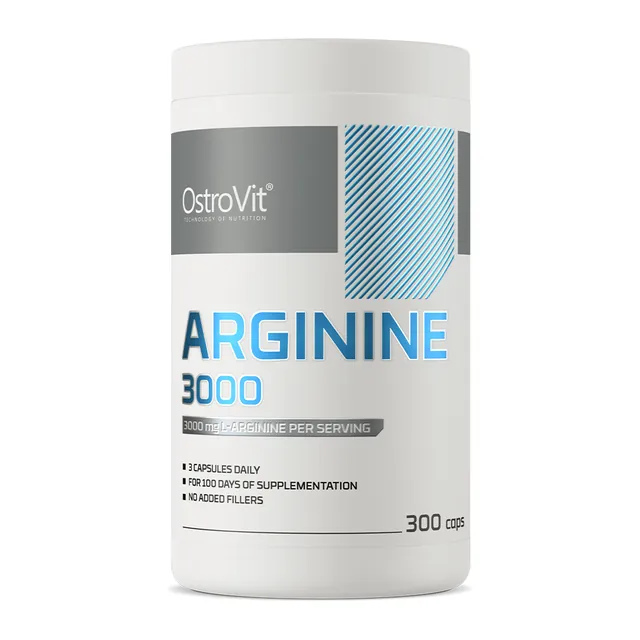 OstroVit Arginina 3000 mg 300 kapsułek, opakowanie