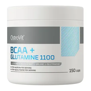 OstroVit BCAA + Glutamina 1100 mg 150 kapsułek, opakowanie
