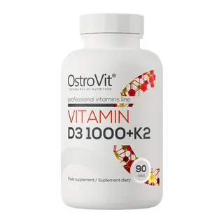 OstroVit Witamina D3 1000 IU + K2 90 tabletek, opakowanie