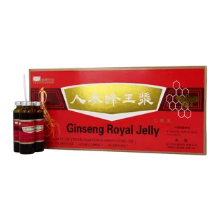 Napój żeń-szeń i mleczko pszczele - Royal Jelly - 10 ampułek, opakowanie